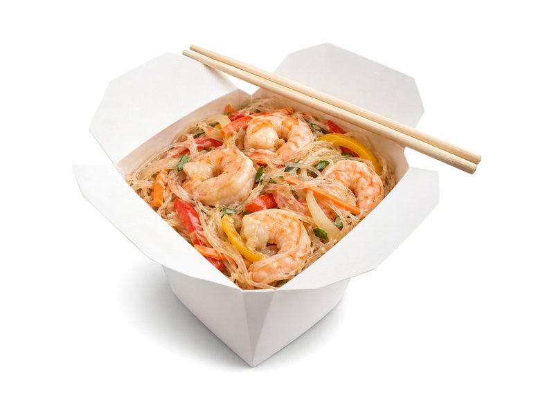 Фунчоза с креветками в сливочном соусе — лапша wok с доставкой в Шахтах